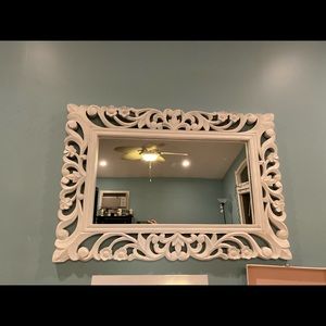 White wood mirror